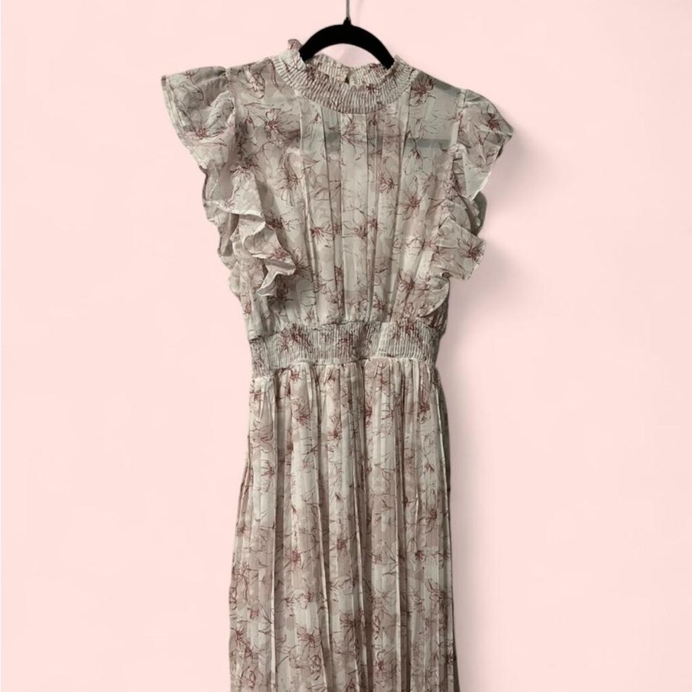 Floral Ruffle Sleeve Dress